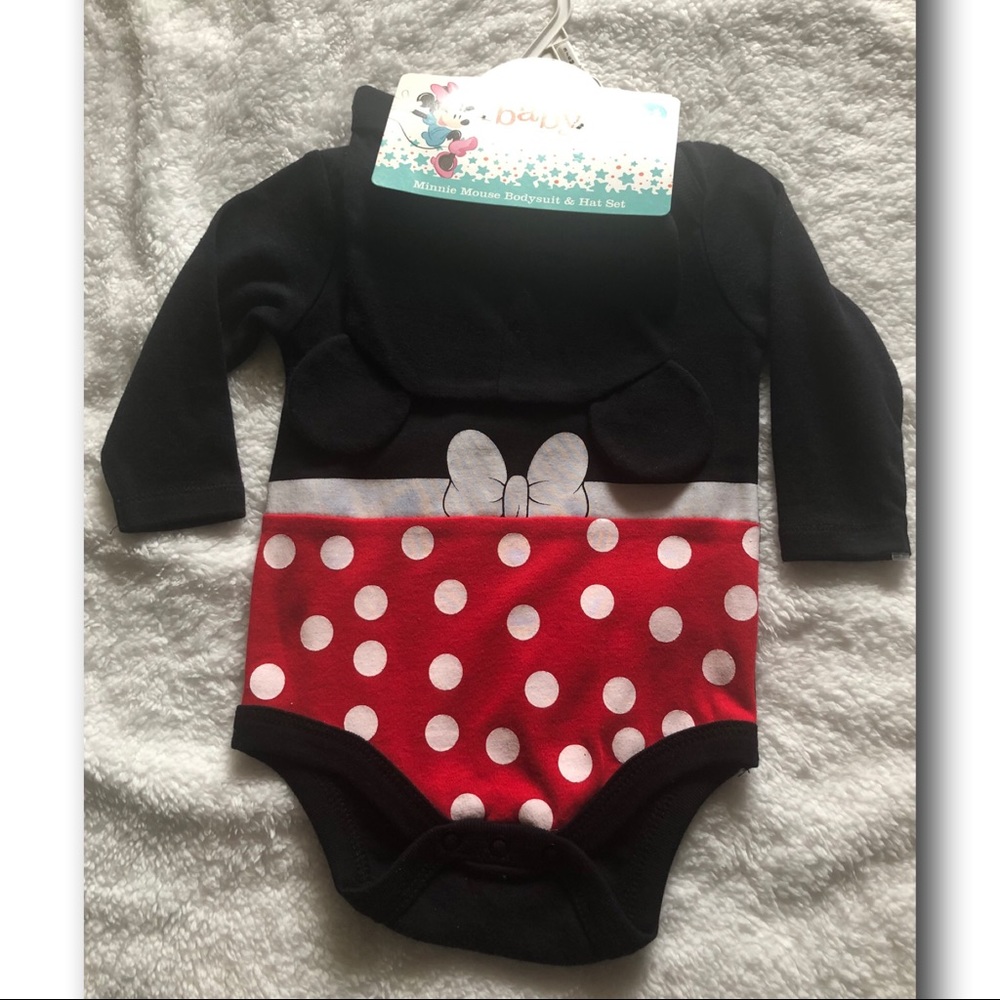 Minnie Mouse Costume- includes Hat w/Minnie Mouse Ears Size: 3-6Months -New